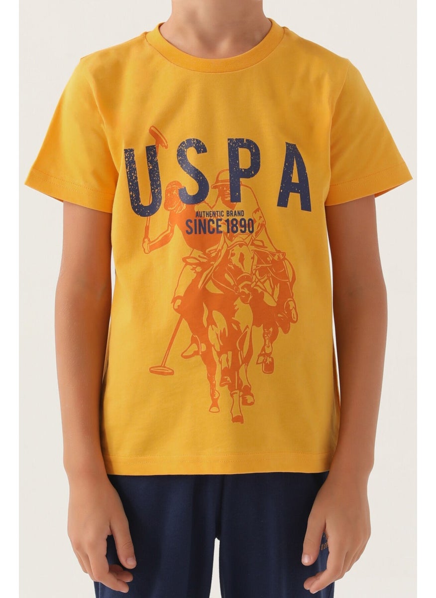 Base. Polo Assn Licensed Hat Mustard Boy's Pajama Set