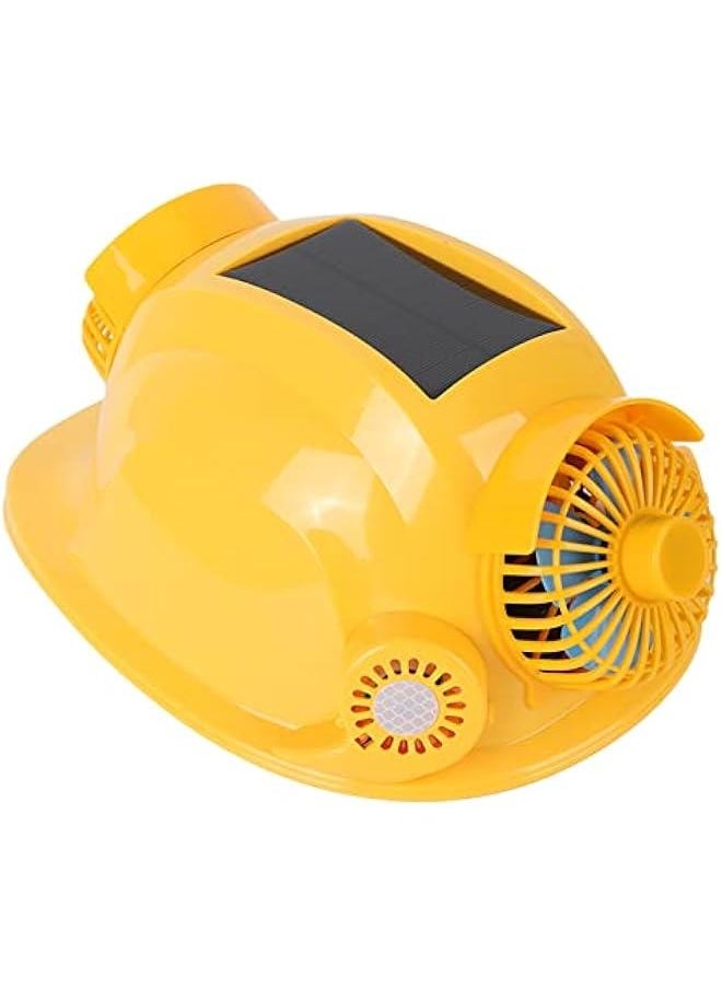 Hard Hat with Solar Fan and Light, Vented Full Brim, Class C, Rechargeable Lamp, Padded Sweat Wicking Sweatband, Top Pad, Waterproof, for Construction and Home Improvement