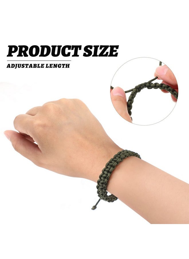 Paracord Bracelet For Men Paracord Survivor Bracelets, Handmade Braided Bracelets, Adjustable, 2 Colors