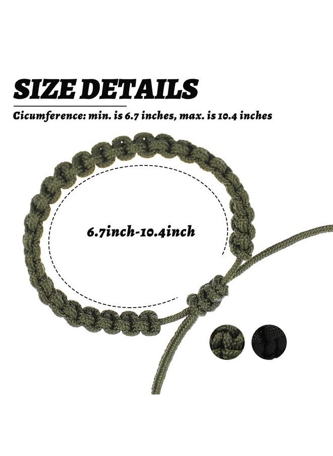 Paracord Bracelet For Men Paracord Survivor Bracelets, Handmade Braided Bracelets, Adjustable, 2 Colors