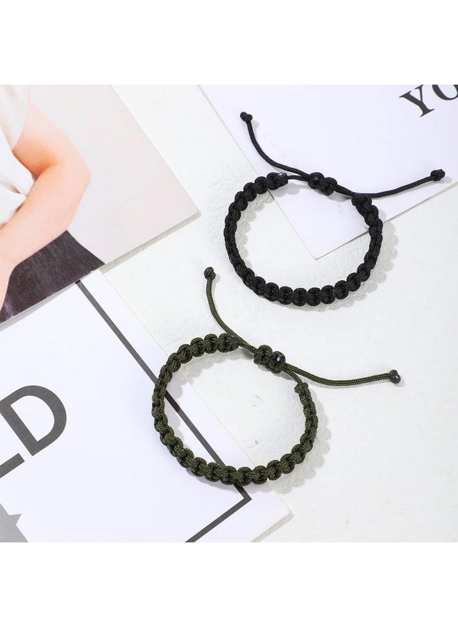Paracord Bracelet For Men Paracord Survivor Bracelets, Handmade Braided Bracelets, Adjustable, 2 Colors