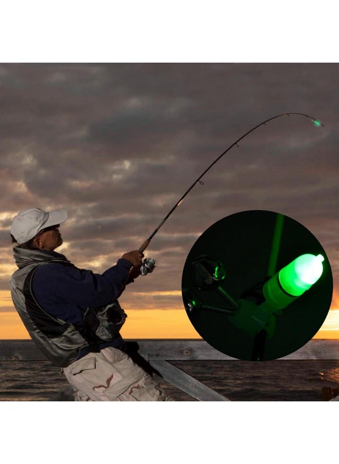 15 Pcs Fishing Bells Clips Fishing Rod Alarm With Dual Alert Bells With Colorful Lights (Red Green Blue)
