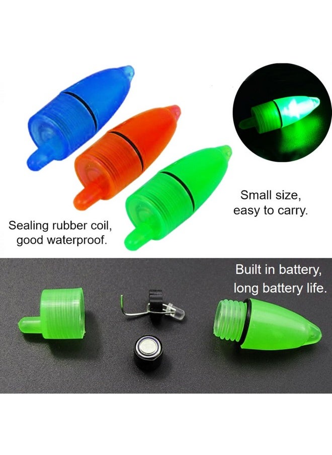 15 Pcs Fishing Bells Clips Fishing Rod Alarm With Dual Alert Bells With Colorful Lights (Red Green Blue)