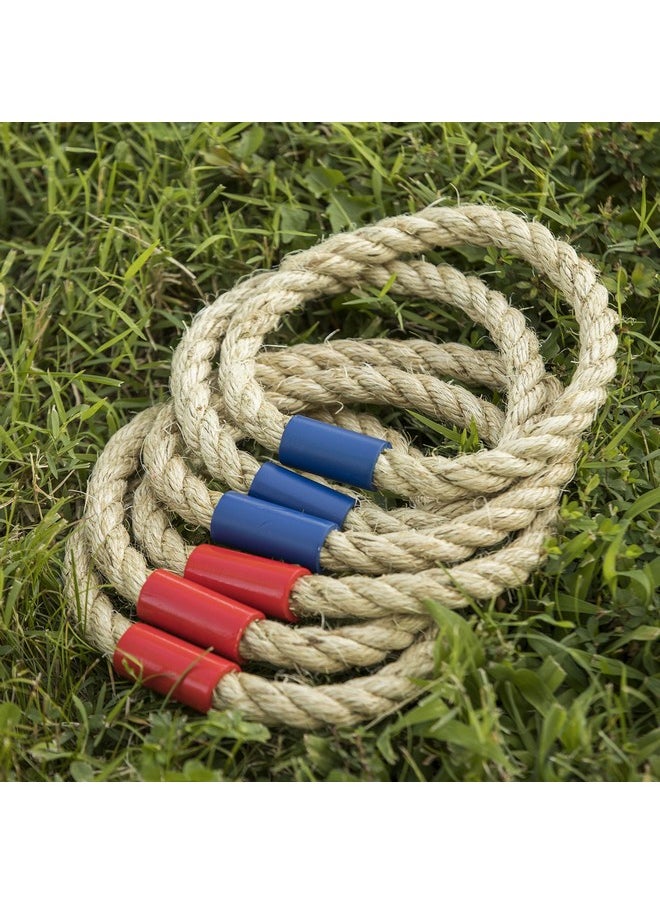 Sports Triumph Premium Wooden Quoit Set - Includes 2 Targets And 6 Sisal Rope Rings