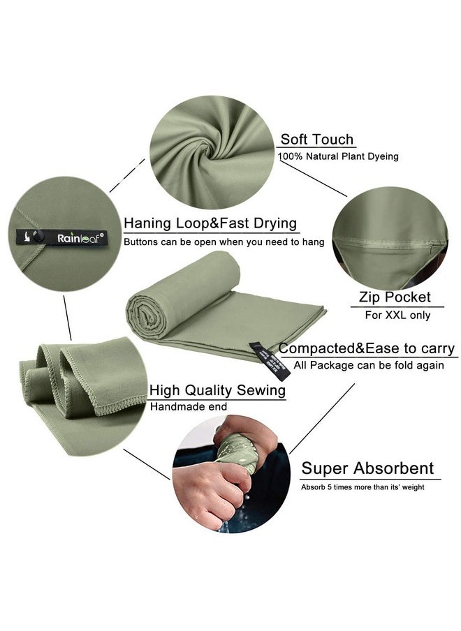 Microfiber Towel Perfect Travel & Gym & Camping Towel. Quick Dry - Super Absorbent - Ultra Compact - Lightweight. Suitable For Trip, Beach, Shower, Backpacking, Pool