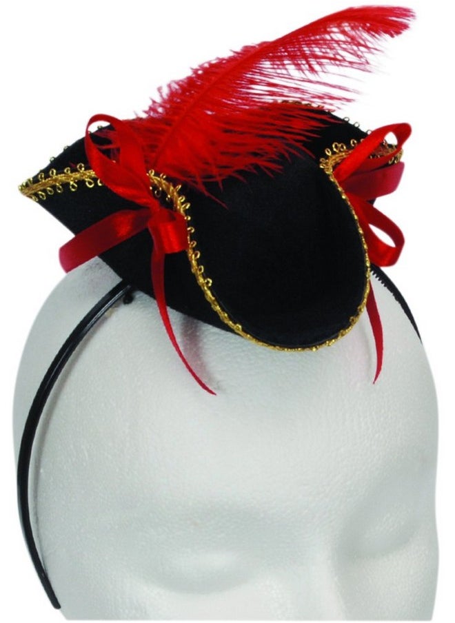 Loftus International Star Power Halloween Caribbean Pirate Tricorn Mini Hat Headband, Black, One Size Novelty Item