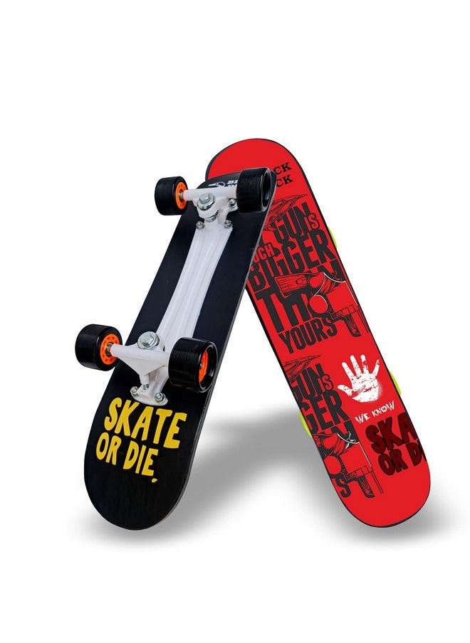 Black Duck Fibre Skateboard - 26X6.5 Inch, Fully Assembled For All Ages (Gunshot) - Fiber