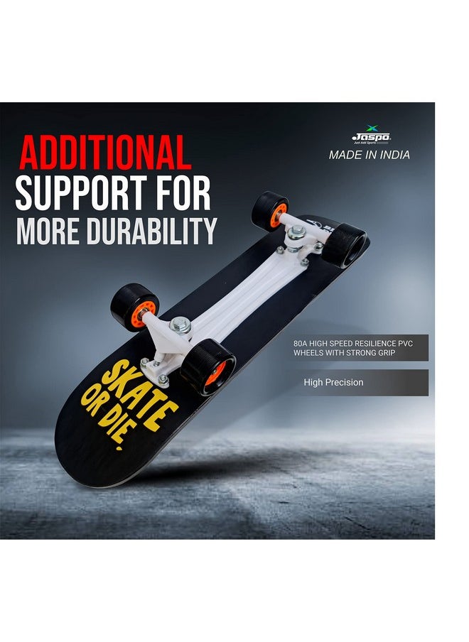 Black Duck Fibre Skateboard - 26X6.5 Inch, Fully Assembled For All Ages (Gunshot) - Fiber