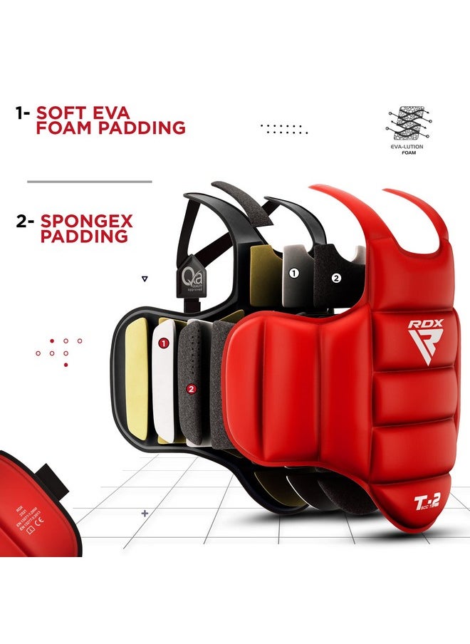 Boxing Body Protector Reversible, Kickboxing Mma Muay Thai Chest Guard, Sparring Training Heavy Punching, Adjustable Shield, Martial Arts Upper Belly Protection Pad, Taekwondo Tkd Vest