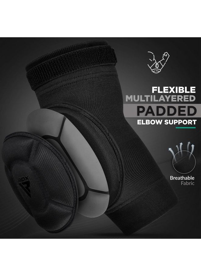 Elbow Pads, Muay Thai Mma Kickboxing Sparring Elbow Guard, Martial Arts Striking Protection,Wrestling Basketball Adjustable Mtb Volleyball Compression Padded Sleeve, Men Women