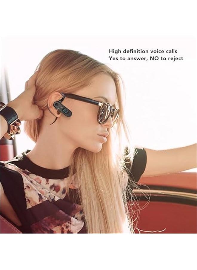 Single Ear Bluetooth Headset, Hands fr ee Headset with Digital Display, Bluetooth 5.2 Earpiece Earphone, Graphene Diaphragm Technology, Suitble for Driving Running