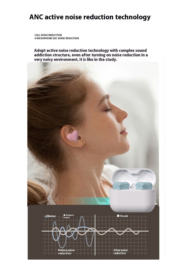 Heart-shaped in-ear wireless Bluetooth headset