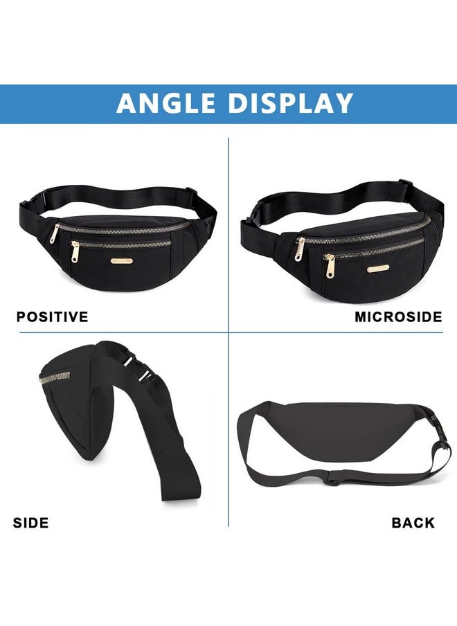 GUSTAVE® Waist Bag for Women Girls with Adjustable Strap, Stylish Bumbag Chest Bag Waterproof Fanny Bag, Oxford Cloth Waist Pack Outdoor Hiking Running Travel