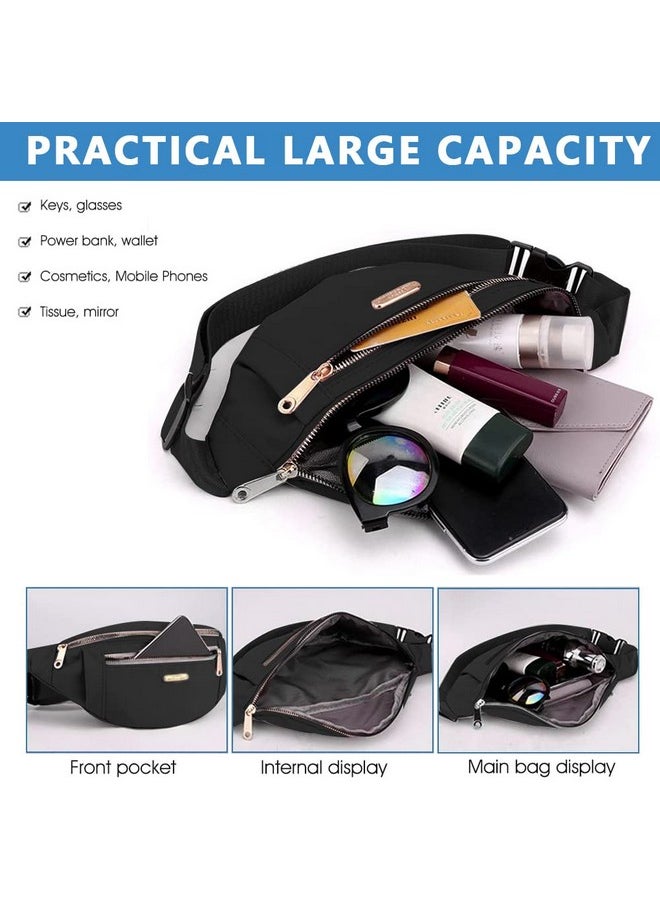 GUSTAVE® Waist Bag for Women Girls with Adjustable Strap, Stylish Bumbag Chest Bag Waterproof Fanny Bag, Oxford Cloth Waist Pack Outdoor Hiking Running Travel