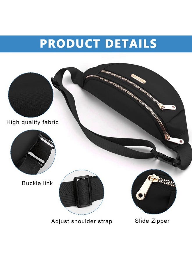 GUSTAVE® Waist Bag for Women Girls with Adjustable Strap, Stylish Bumbag Chest Bag Waterproof Fanny Bag, Oxford Cloth Waist Pack Outdoor Hiking Running Travel