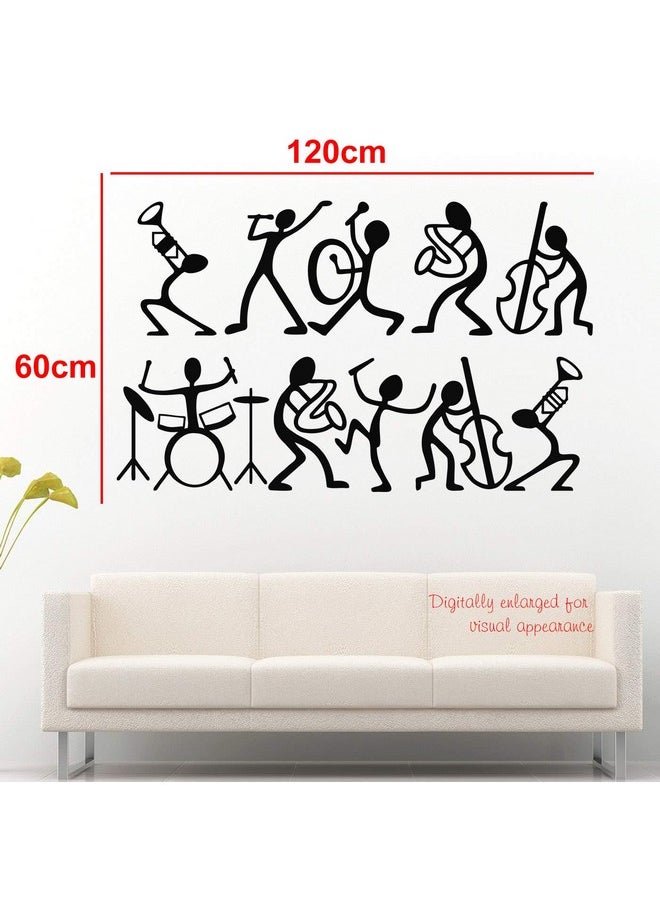 StickMe 'Happy Music Band - Doodle - Set of 10 Stair Wall Stickers' -SM555 (Multi Colour, Vinyl - 120cm X 60 cm)