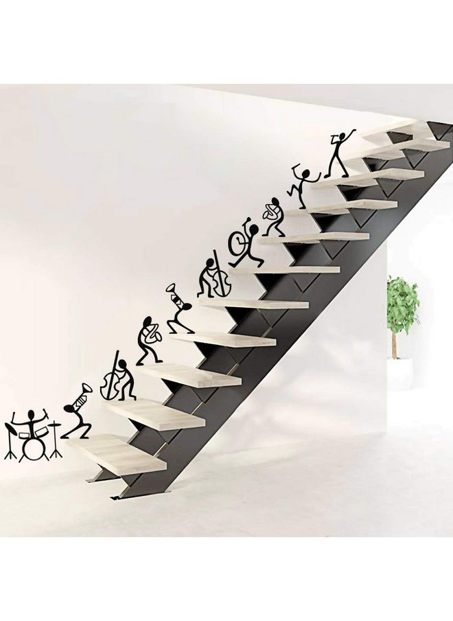 StickMe 'Happy Music Band - Doodle - Set of 10 Stair Wall Stickers' -SM555 (Multi Colour, Vinyl - 120cm X 60 cm)