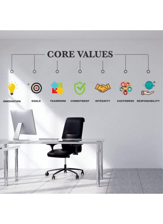 StickMe 'Core Values - Office - Inspirational - Motivational - Quotes - Wall Sticker' -SM740 (Multi Colour, Vinyl - 170cm X 60 cm ), Self-Adhesive