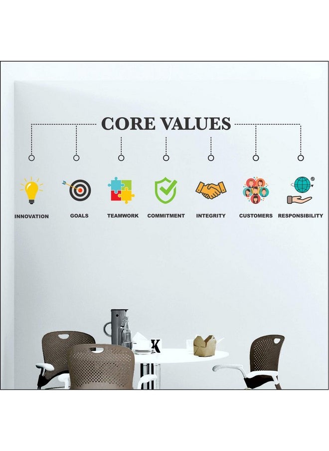 StickMe 'Core Values - Office - Inspirational - Motivational - Quotes - Wall Sticker' -SM740 (Multi Colour, Vinyl - 170cm X 60 cm ), Self-Adhesive