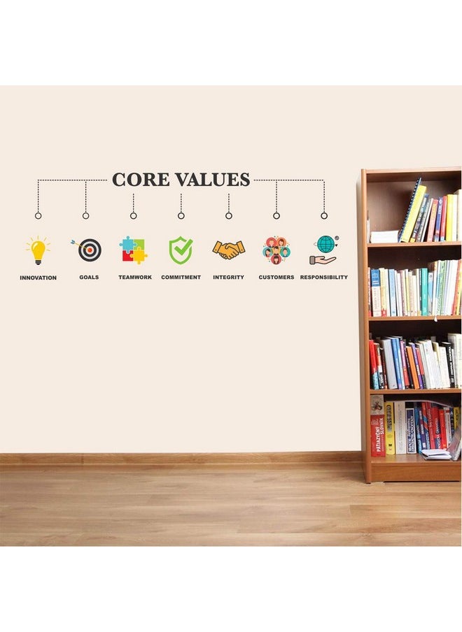 StickMe 'Core Values - Office - Inspirational - Motivational - Quotes - Wall Sticker' -SM740 (Multi Colour, Vinyl - 170cm X 60 cm ), Self-Adhesive