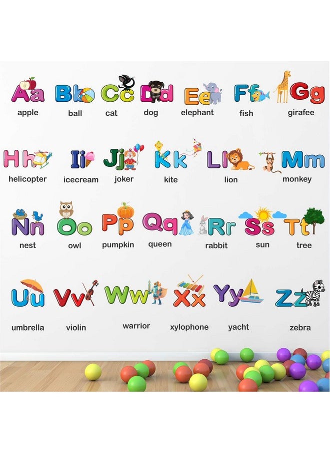 StickMe 'Alphabets for Kids Learning Education Nursery Pre School Kinder Garden Baby Wall Sticker' -SM656 (Multi Colour, Vinyl - 120cm X 80 cm)
