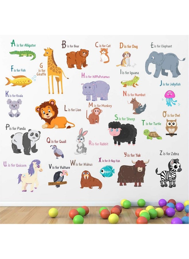 StickMe 'Animal Alphabets N Baby - Kids - Learning Education Nursery Pre School Kinder Garden Wall Reusable Self-Adhesive Sticker ' -Sm405 (Multi Colour, Vinyl - 100Cm X 100 Cm)