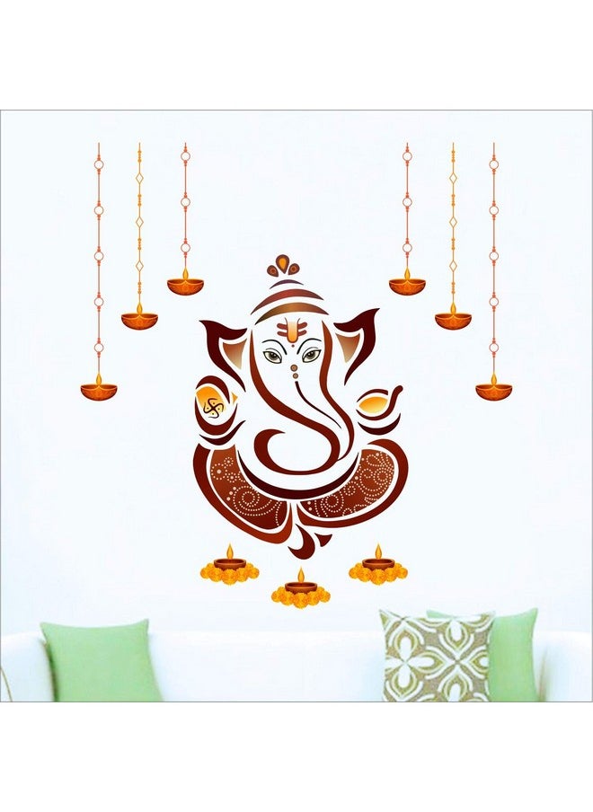 StickMe 'Shree Ganesh - Ganesha - Ganpathi Colourful Vinyl Wall Sticker' -SM1046 (Multicolour - 85cm X 80 cm )