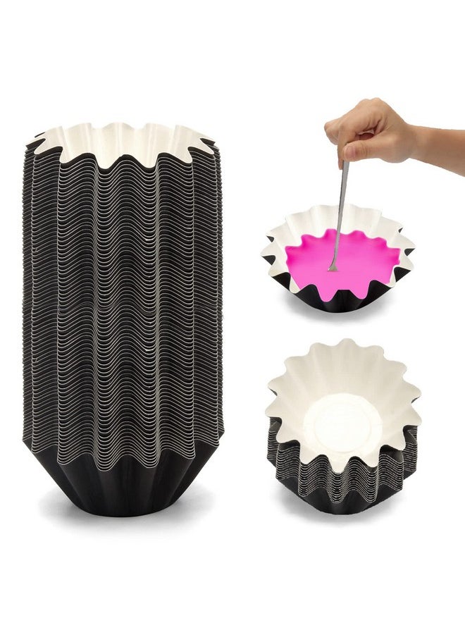 50 Pcs Wax Melt Warmer Liners, Catcan Leakproof Wax Warmer Tray with Metal Mixing Spoon for Scented Wax Electric Wax Warmers, Plug in Warmers, Candle Warmer Reusable Wax Tray (Black)
