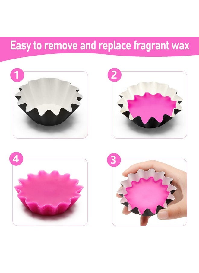50 Pcs Wax Melt Warmer Liners, Catcan Leakproof Wax Warmer Tray with Metal Mixing Spoon for Scented Wax Electric Wax Warmers, Plug in Warmers, Candle Warmer Reusable Wax Tray (Black)
