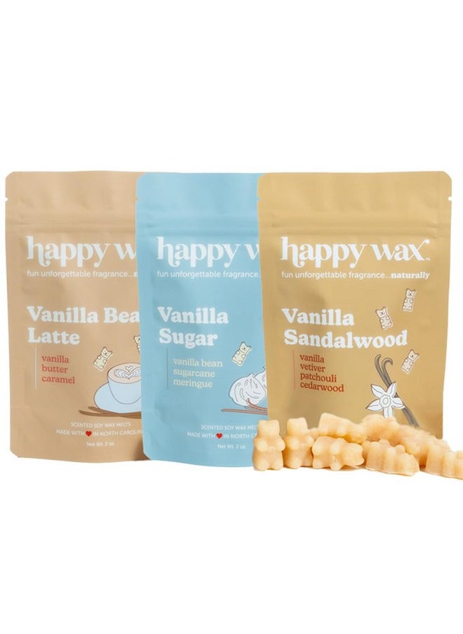 Happy Wax Vanilla Lovers Scented Natural Soy Wax Melts - 6 Ounces of Flame Free Wax Perfect for Mixing Melts in Your Scented Wax Warmer, Cute Bear Shapes with Over 150 Hours of Burn Time, Made in USA