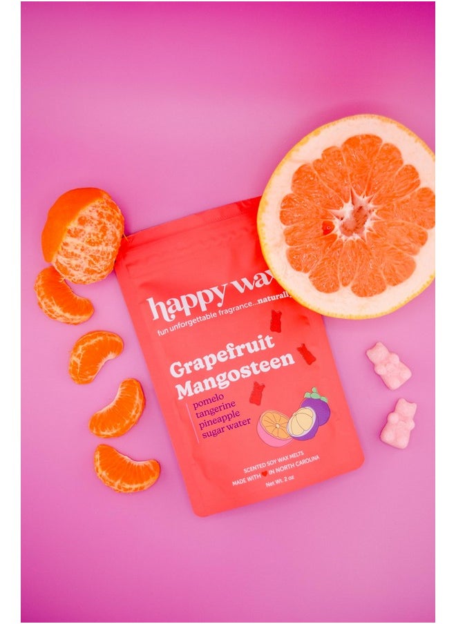 Happy Wax Citrus Mix Collection Scented Natural Soy Wax Melts - 6 Total Oz. of Scented Wax Melts, Collection Includes 2oz Red Mandarin, 2oz Grapefruit Mangosteen, and 2oz Lemon Verbena