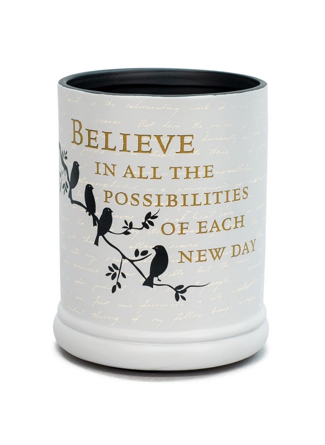 Elanze Designs Birds on a Tree Grey Believe Ceramic Stoneware Electric Large Jar Candle Warmer