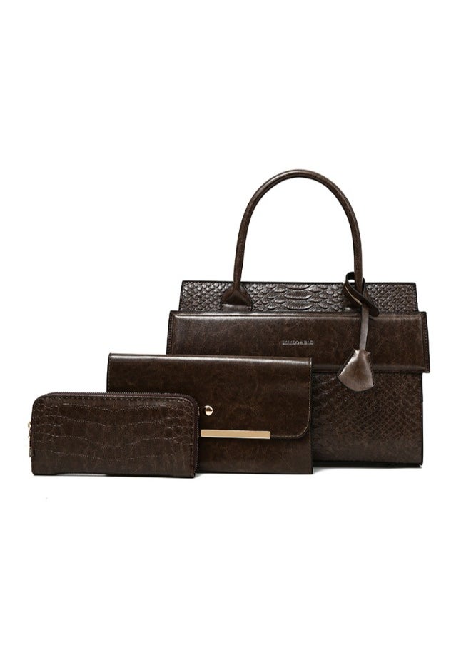 Women's 3-Piece Leather Handbag Set – Stylish Tote, Crossbody & Wallet – Spacious & Functional