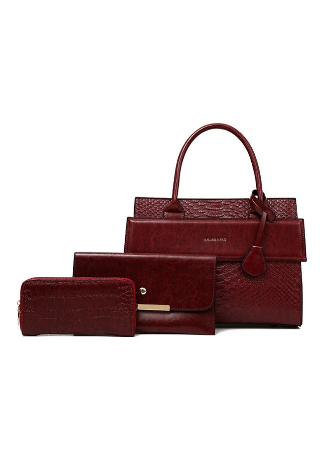 Women's 3-Piece Leather Handbag Set – Stylish Tote, Crossbody & Wallet – Spacious & Functional