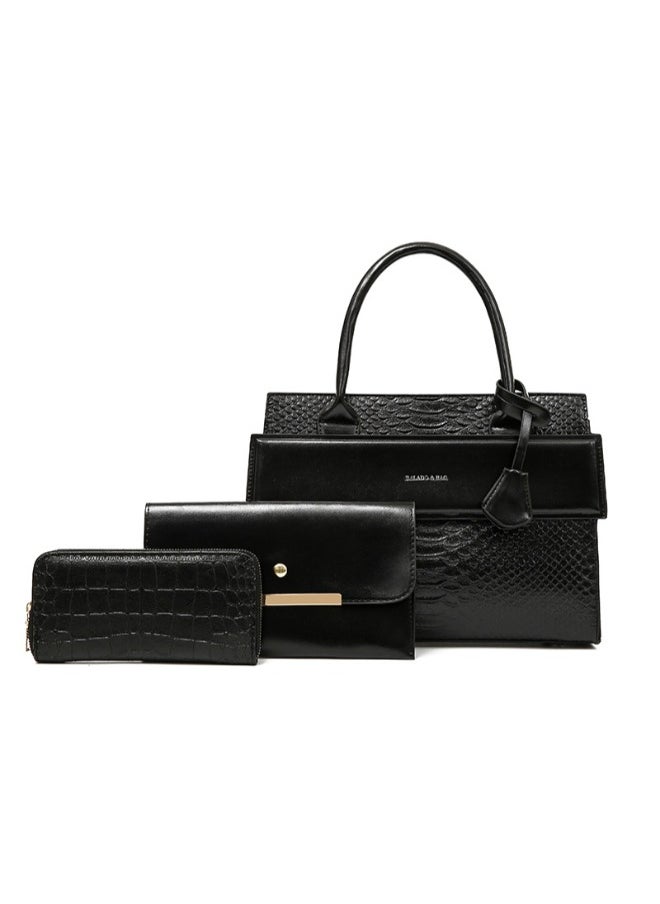 Women's 3-Piece Leather Handbag Set – Stylish Tote, Crossbody & Wallet – Spacious & Functional