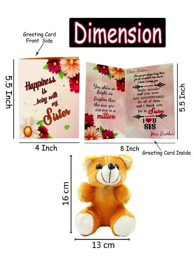 ME & YOU Unique Gift for Sister | Return Rakhi Gift for Sister | Anniversary Gift for Sister | Birthday Gift for Sister | Yellow Soft Teddy, 325ml Printed Ceramic Coffee Mug and Greeitng Card