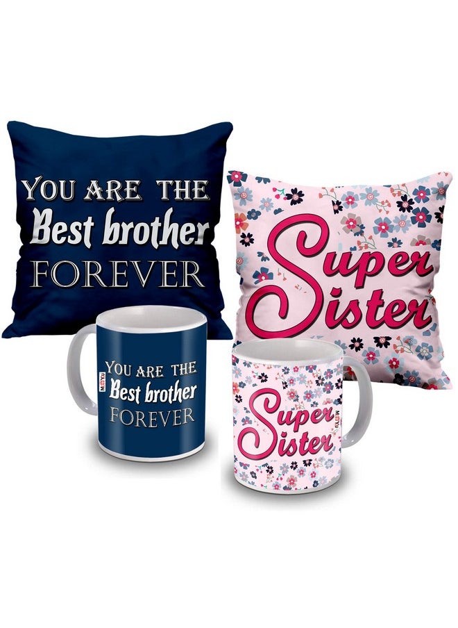 ME&YOU for Brother & Sister Cushion & Mug Set Gifts on Rakhi and Other Occasion