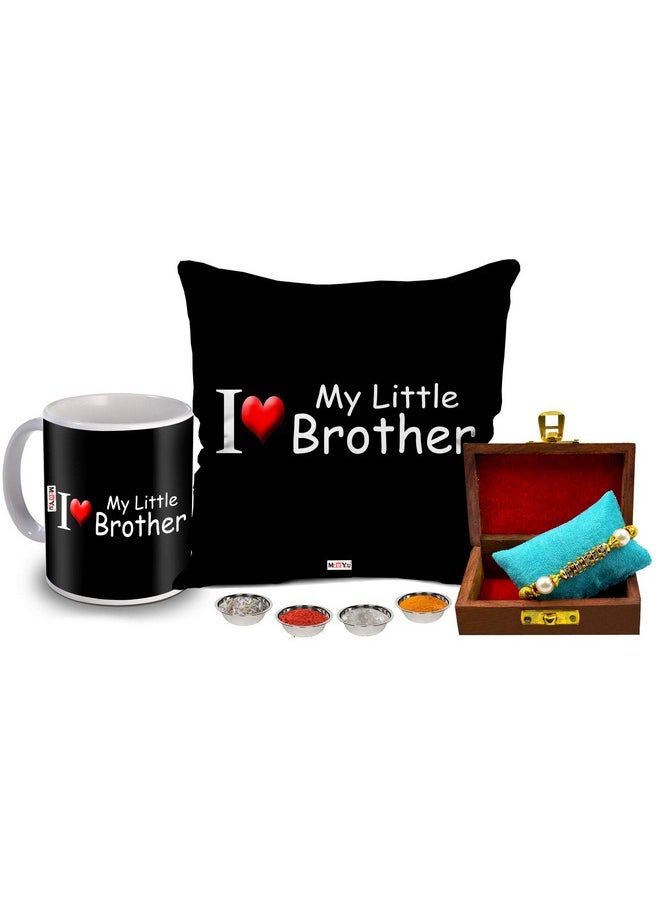 ME & YOU Raksha Bandhan Gift for Brother, Rakhi with Quoted Cushion and Printed Coffee Mug (Multicolor)