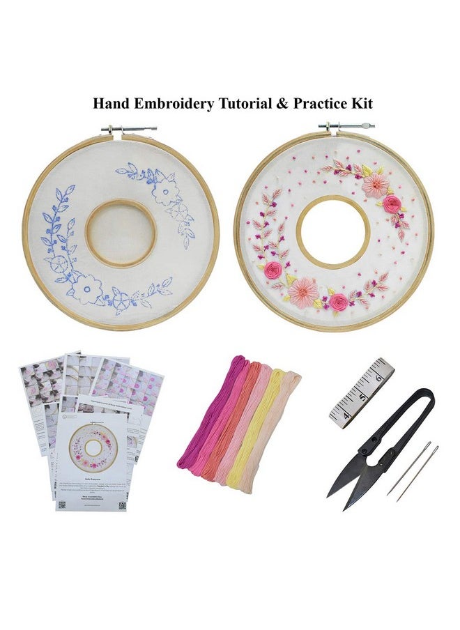 Embroiderymaterial DIY Embroidery Cross Stitch Art Kit-Craft Materials & Printed Tutorial Pages Included