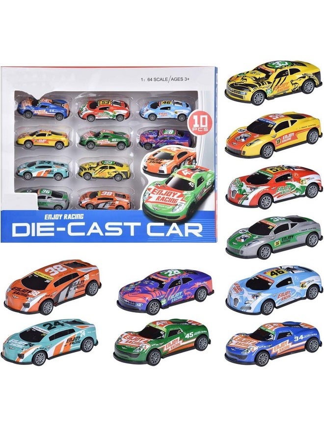 Amitasha 10 Unbreakable Racing Mini Diecast Car Models Set for Kids Pull Back Vehicles Metal Alloy Car Play Set for Kids, Unique Toys, Best Birthday Gift, Diwali Gift, Khilona for Boys(Racing Cars)