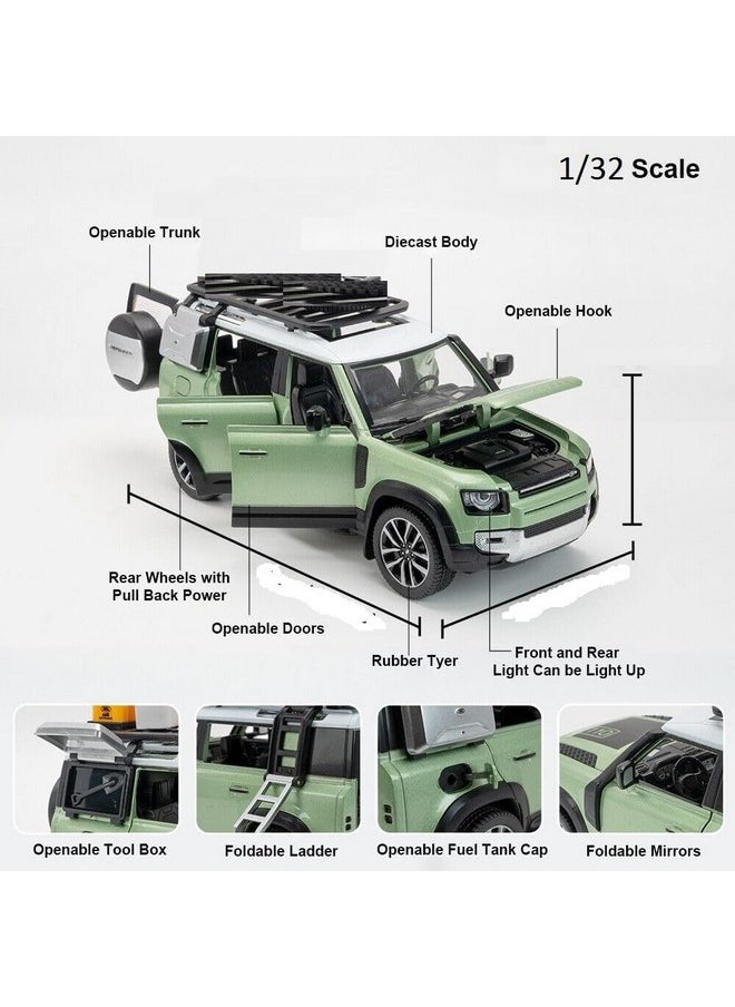 Sky Tech® Range Rover Defender 1:32 Scale Model Car Exclusive Alloy Metal Pull Back Die-cast Car Metal Pullback Toy car with Openable Doors & Light Music Best Gifts Toys Kids?Colors as Per Stock?