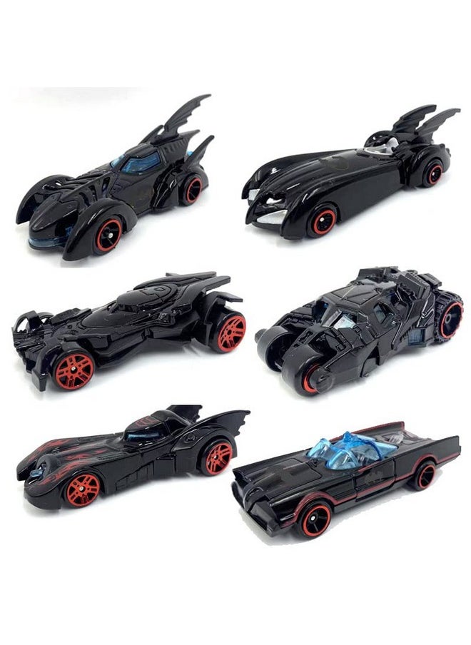 PLUSPOINT Black Super Hero Metal Cars Set Push N Go 6 Pc Vehicles, Racing Cars Play Set for Toddlers,Boys Die-Cast Car Set, Cake Decorations Topper Birthday Gift(Bat 6pc)