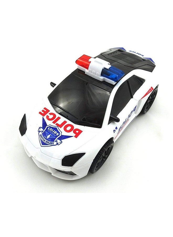 vGRASSP Police Car Toy for Kids - Bump and Go Cop Car with Fun Flashing Lights in The Wheels and Realistic Sounds with Sirens (Design as per Stock)