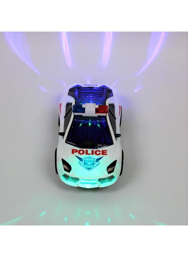 vGRASSP Police Car Toy for Kids - Bump and Go Cop Car with Fun Flashing Lights in The Wheels and Realistic Sounds with Sirens (Design as per Stock)