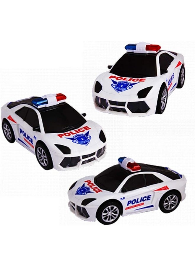 vGRASSP Police Car Toy for Kids - Bump and Go Cop Car with Fun Flashing Lights in The Wheels and Realistic Sounds with Sirens (Design as per Stock)