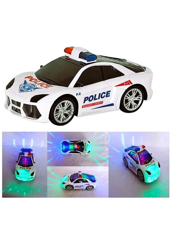 vGRASSP Police Car Toy for Kids - Bump and Go Cop Car with Fun Flashing Lights in The Wheels and Realistic Sounds with Sirens (Design as per Stock)