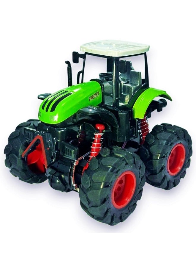 Amitasha Die-Cast Tractor Toy for Kids 3-12 Years 4WD Push n Go Mini Monster Friction Truck 360 Flip Metal Vehicle Tractor Toy 4 Wheel Drive Stunt Car for Boys - Pack of 1