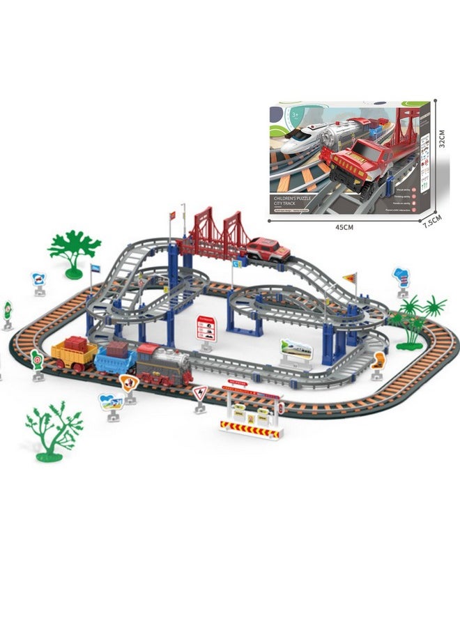 SOFTIES Toy Train with Track Set - Train Toys for Kids 5 Years & Up - Includes Car Racing Track for Kids, Dinosaur Toys for Kids 7 Years & Older - Ideal Train Set for Boys 7-14 Years