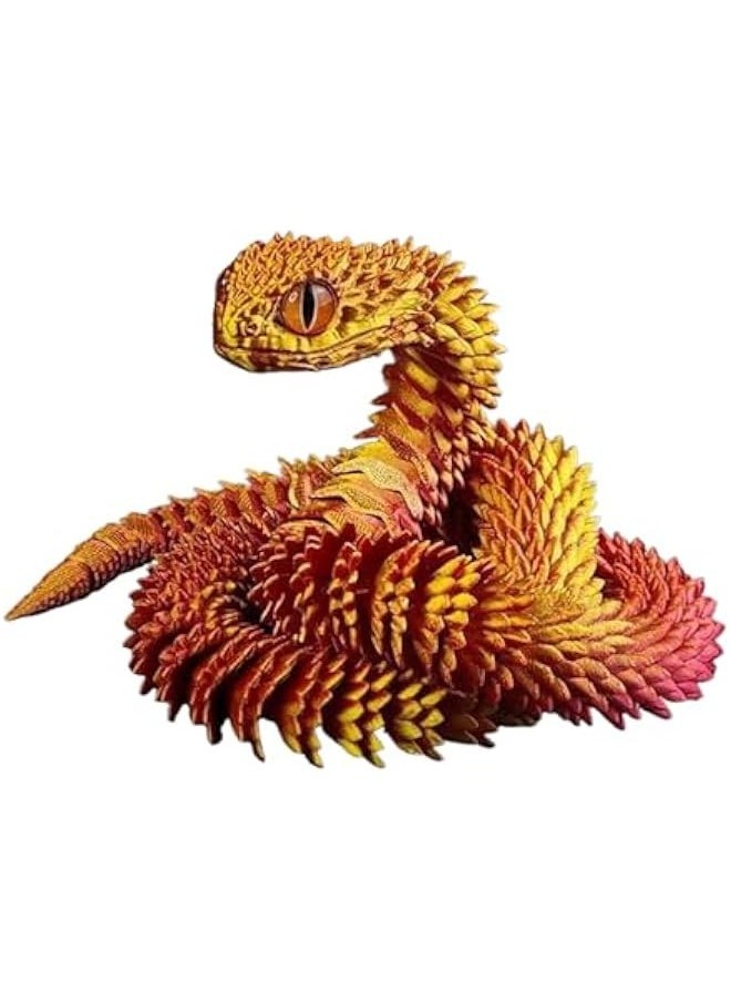 3D Printed Animals Set 3D Printed Snake Toys 3D Printed Articulated Flexible Fidget Toy 3D Printed Animals Exquisite Cute Pet Toy Adults Fidget Toys (Red)