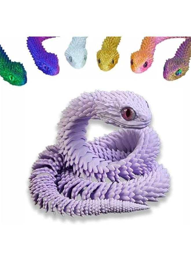 3D Printed Snake Toys 3D Printed Animals Snake Pet Movable Joint Fidget Toys， 3D Printed Animals Toy Adults Fidget Toys，3D Printed Fidget Toys for Home Office Decor (17.7‘ Blue)